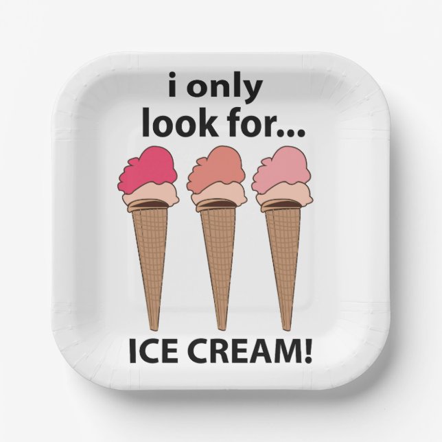 Eiscreme, auf die ich nur eis-Creme-Party suche Pappteller (Vorderseite)
