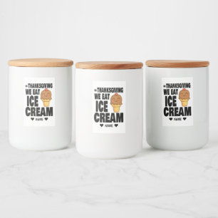 Eiscreme auf Erntedank Lebensmitteletikett