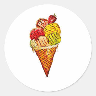 Eiscreme-Aufkleber Runder Aufkleber
