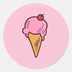 Eiscreme-Aufkleber Runder Aufkleber
