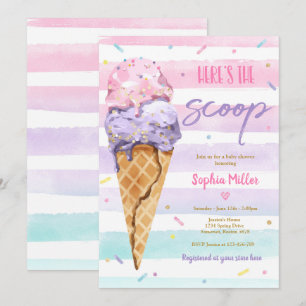 Eiscreme-Baby-Party Hier ist der Clou Baby Shower Einladung