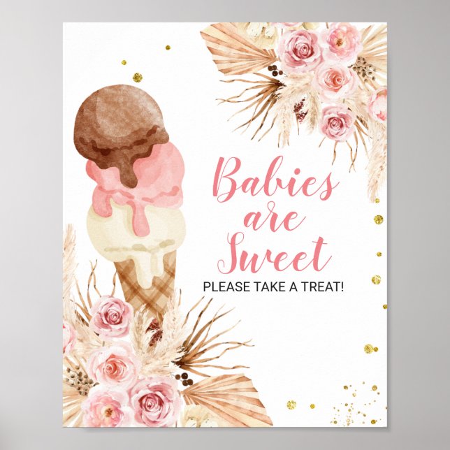 Eiscreme-Babys sind süß, nehmen Sie bitte eine Lec Poster (Vorne)