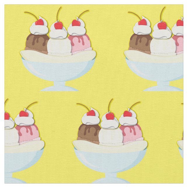 Eiscreme Banana Split Stoff (Nahaufnahme)