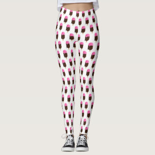 Eiscreme-Bar mit Erdbeerbrille ToppPattern Leggings