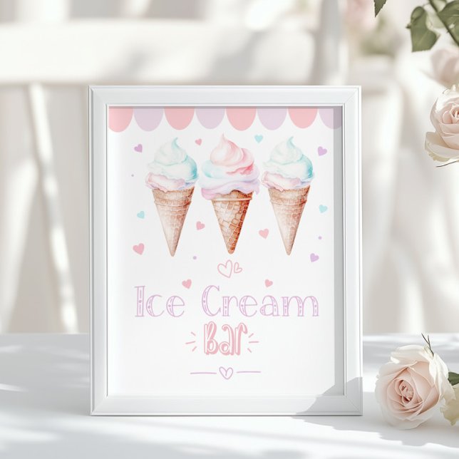 Eiscreme-Bar-Pastell-Geburtstagsfeier Poster (Von Creator hochgeladen)