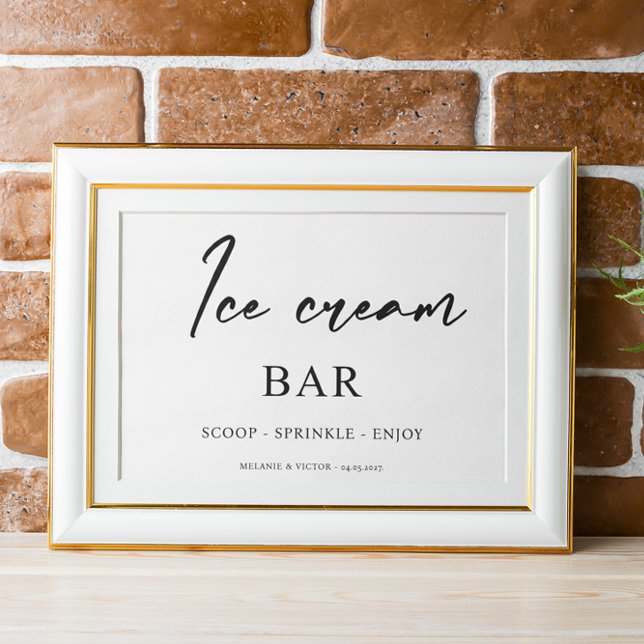 Eiscreme Bar Wedding Sign Poster (Von Creator hochgeladen)