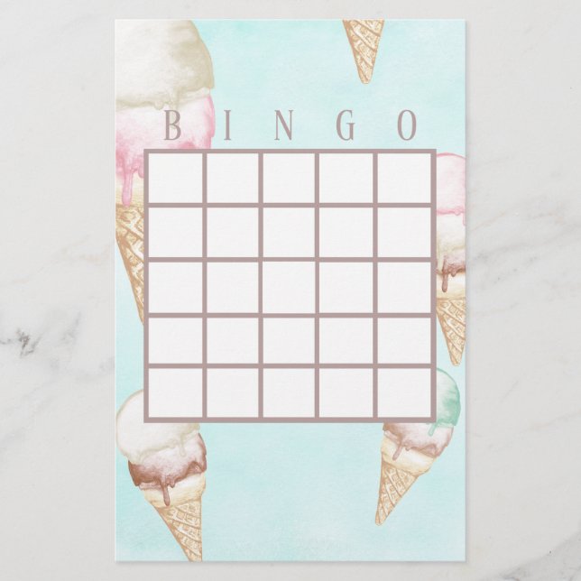 Eiscreme-Bingo-Karten Flyer (Vorne)