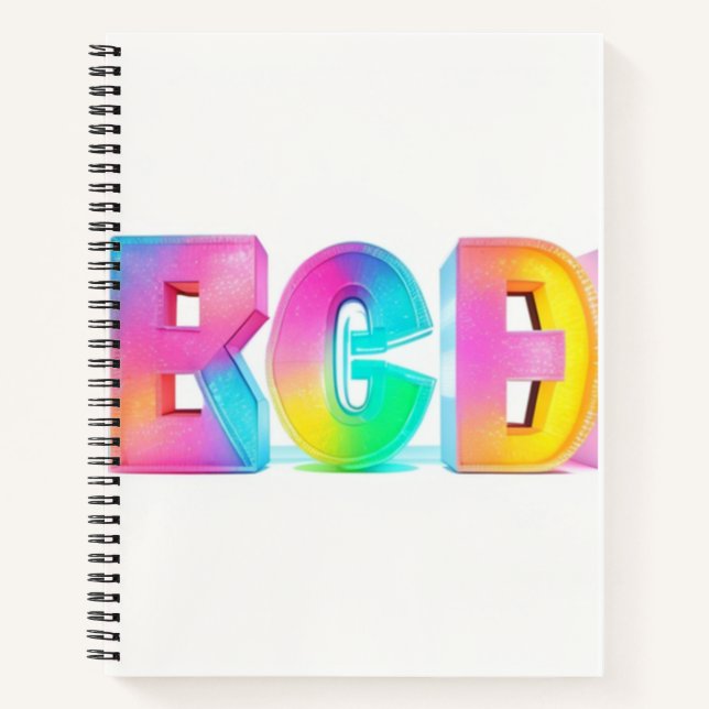 Eiscreme, Blöcke, Buchstaben, Farben Notizbuch (Vorderseite)