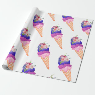 Eiscreme-Brautjungfernparty Sie hat den Waffelhörn Geschenkpapier