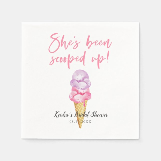 Eiscreme-Brautparty aufgefangen Serviette (Vorderseite)