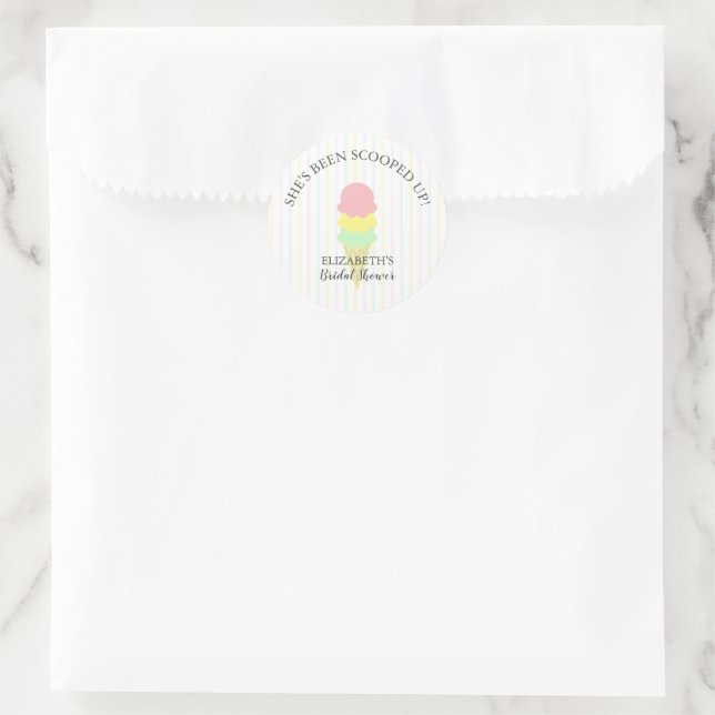 Eiscreme-Brautparty Runder Aufkleber (Tasche)