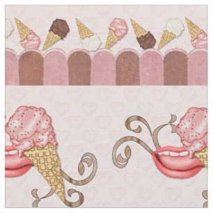 Eiscreme-Café - Kleine Printwerbung Stoff