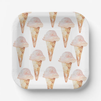 Eiscreme Cone 7" Quadratpapierplatte Pappteller