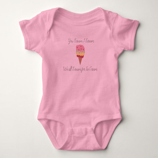 Eiscreme Cone Baby Bodysuit Strampler (Vorderseite)