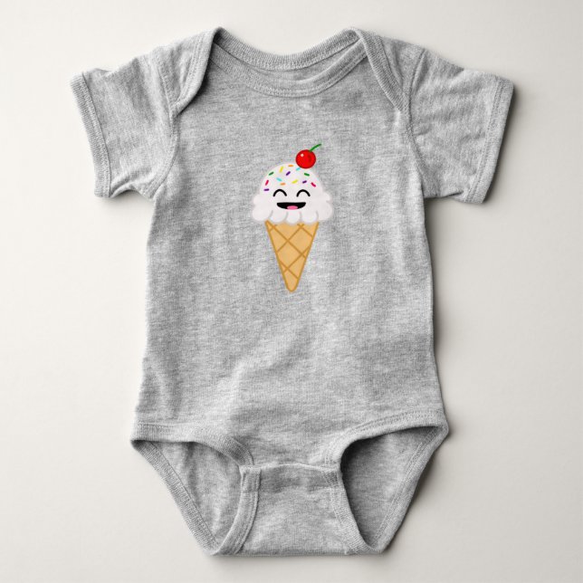 Eiscreme Cone Baby One-Piece Strampler (Vorderseite)