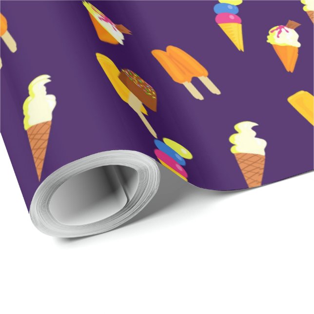 Eiscreme Cone Cornet Muster Sommerfutter Funny Geschenkpapier (Rolleneckpunkt)