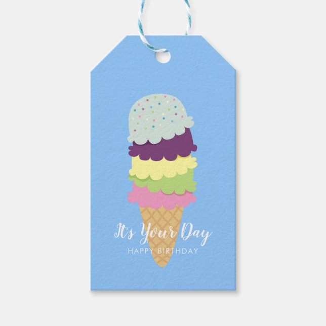 Eiscreme Cone Custom Geschenkanhänger (Vorderseite)