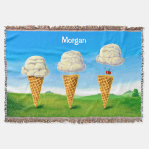 Eiscreme Cone - Heißluftballon Whimsischer Art Decke