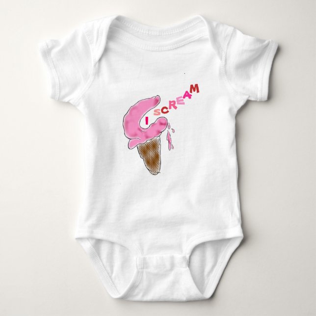 Eiscreme-Cone-Shirt Baby Strampler (Vorderseite)