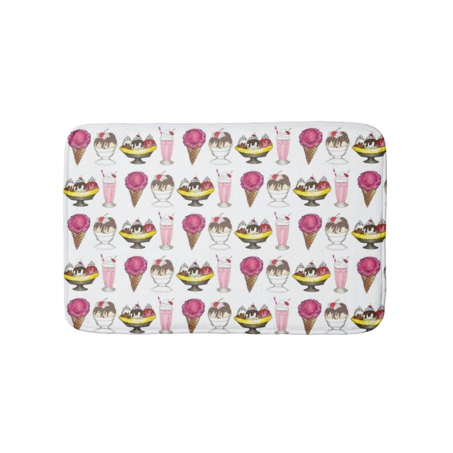 Eiscreme Cone Sundae Shake Banana Split Badematte (Vorderseite)