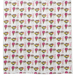 Eiscreme Cone Sundae Shake Banana Split Duschvorhang