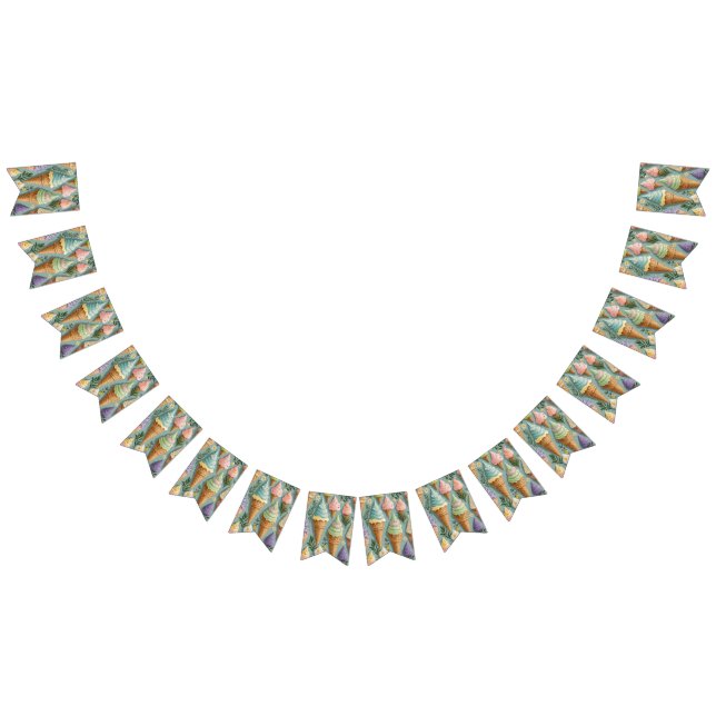 Eiscreme Cones Birthday Wimpelkette (Alle)