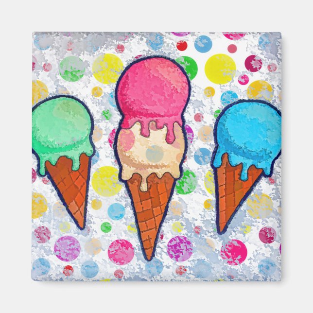 Eiscreme Cones Magnet (Vorne)