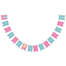 Eiscreme Cones Pink Blue Happy Birthday Wimpelkette