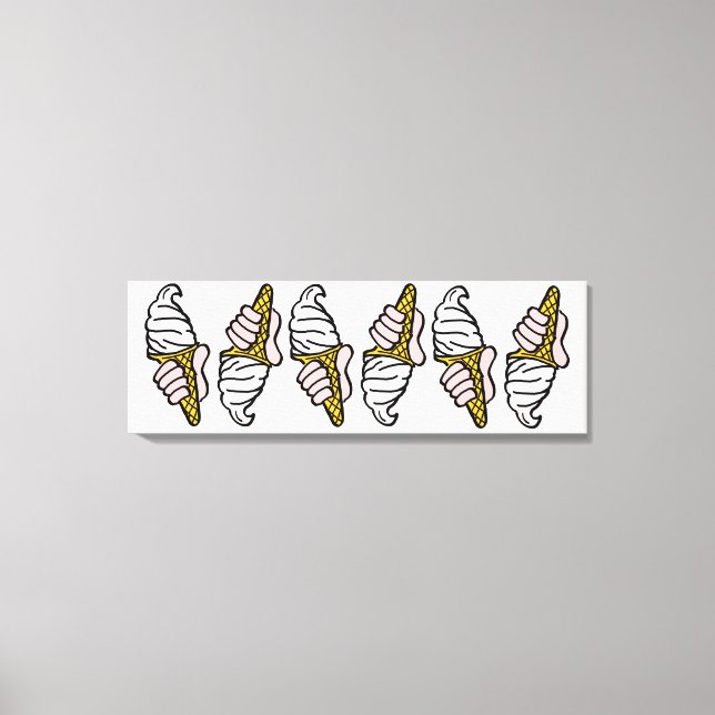Eiscreme-Design mit Eiscreme oder Cornet Leinwanddruck (Vorderseite)
