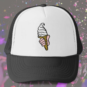 Eiscreme-Design mit Eiscreme oder Cornet Truckerkappe