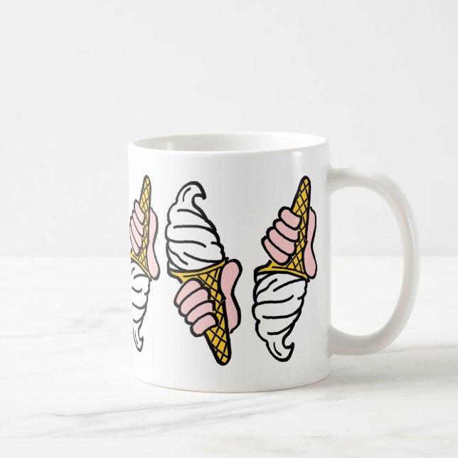 Eiscreme-Design mit Eiscremefarben Kaffeetasse (Rechts)