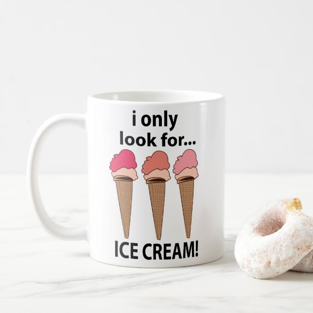 Eiscreme, die ich nur nach Eis suche Kaffeetasse (Mit Donut)