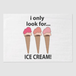 Eiscreme, die ich nur nach Eis suche Seidenpapier