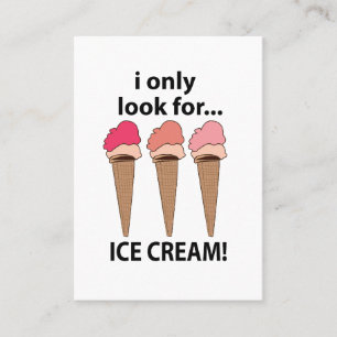 Eiscreme, die ich nur nach Eis suche Visitenkarte