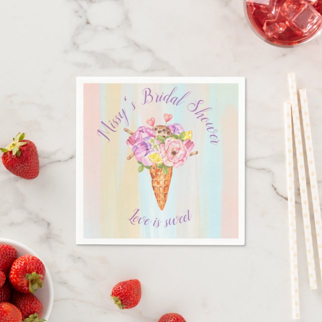 Eiscreme-Dusche, Brautparty-Papierservietten Serviette (Beispiel)