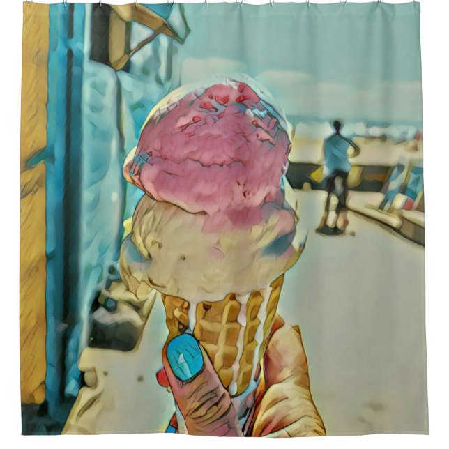Eiscreme Duschvorhang (Vorderseite)