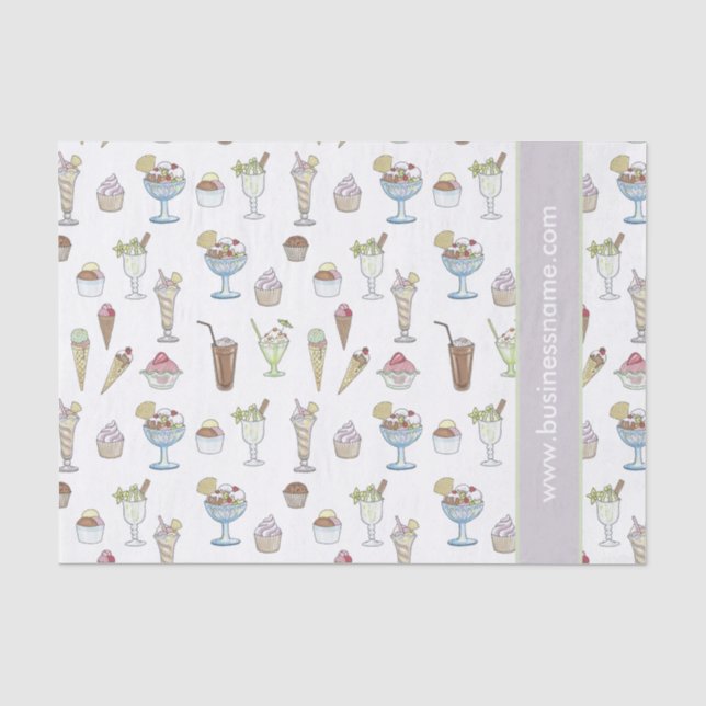 Eiscreme-Eiscremebecher-Collage Seidenpapier (Vorderseite)