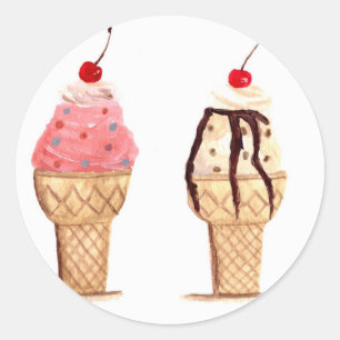 Eiscreme Essen Runder Aufkleber