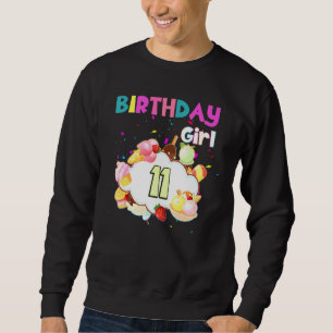 Eiscreme farbenfrohe Girl Party Thema Alter 11 Sweatshirt