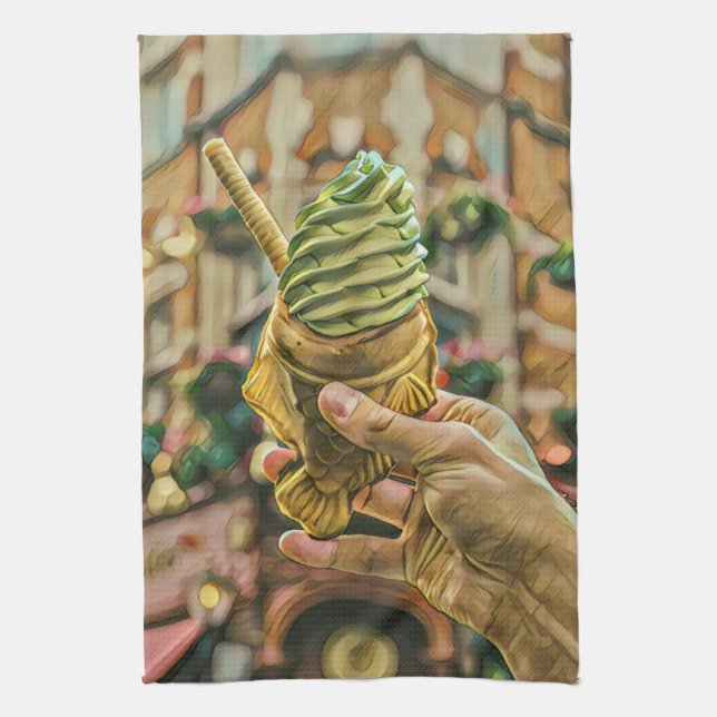 Eiscreme für Kinder Geschirrtuch (Vertikal)