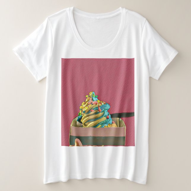 Eiscreme für Kinder Große Größe T-Shirt (Design vorne)