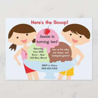 Eiscreme-Geburtstags-Party Einladung