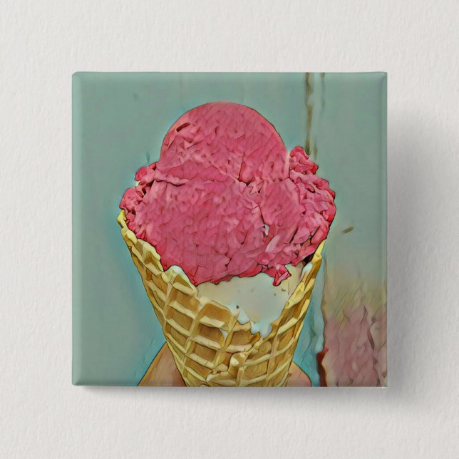 Eiscreme Geburtstagsgeschenk Button (Vorderseite)