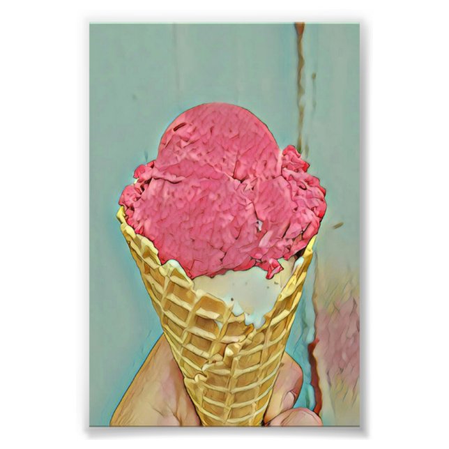 Eiscreme Geburtstagsgeschenk Fotodruck (Vorne)