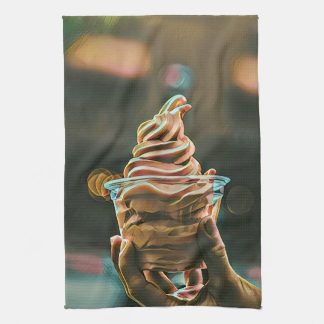 Eiscreme Geburtstagsgeschenk Geschirrtuch (Vertikal)