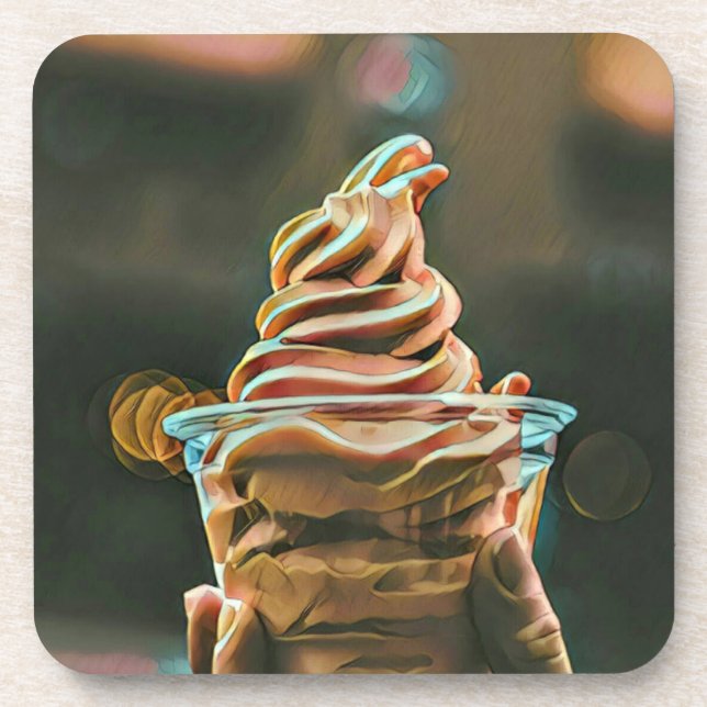 Eiscreme Geburtstagsgeschenk Getränkeuntersetzer (Vorderseite)
