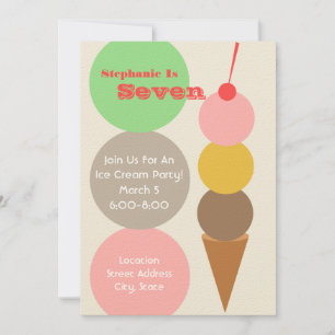 Eiscreme Geburtstagsparty Einladung
