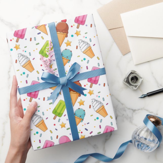 Eiscreme-Geburtstagsparty Geschenkpapier (Schenken)