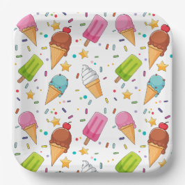 Eiscreme-Geburtstagsparty Pappteller
