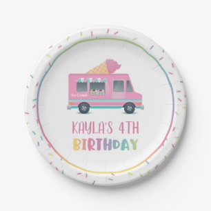 Eiscreme Geburtstagsplatte Pappteller